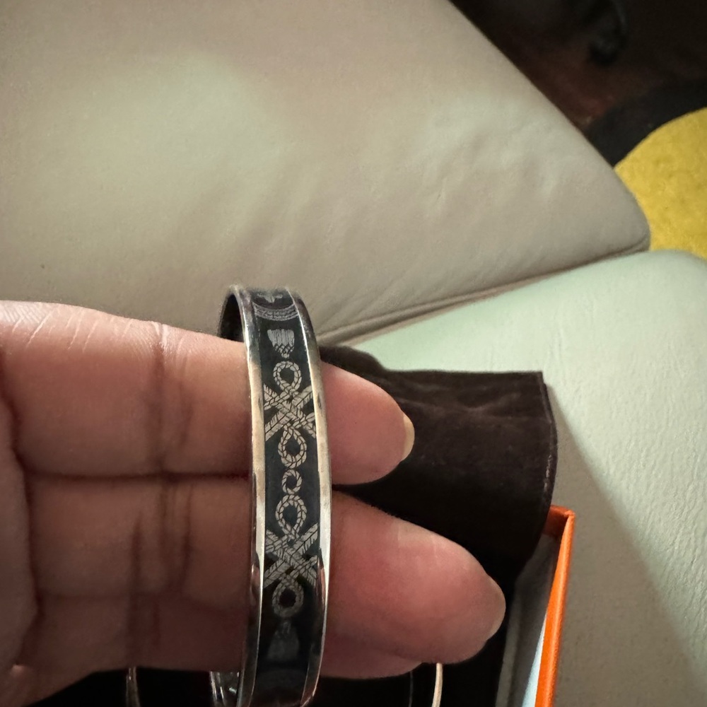 Hermes Black and Silver Bracelet